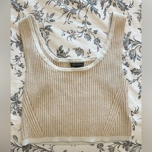 WILD FABLE MEDIUM Cream Ribbed Tank-Top